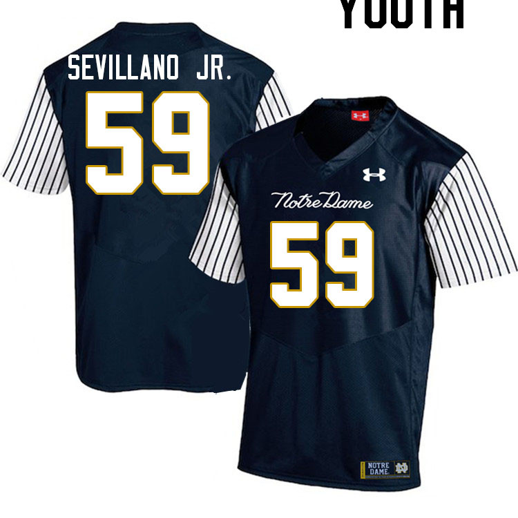 Youth #59 Sean Sevillano Jr. Notre Dame Fighting Irish College Football Jerseys Stitched-Alternate